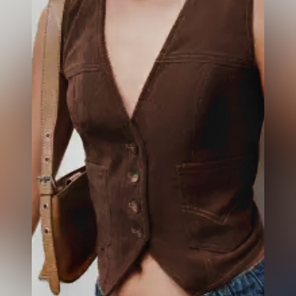 Vintage Fully lined. Pit to pit=24.5 inches. Never worn.Chocolate brown textured - Picture 14 of 16